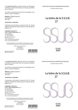 eBook (pdf) Lettre de la S.S.U.B. 27 de Societe des Sexologues Universitaires de Belgique