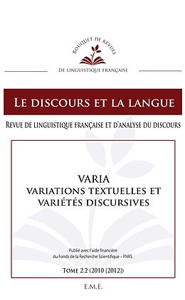 eBook (pdf) Varia, Variations textuelles et variétés discursives de Collectif