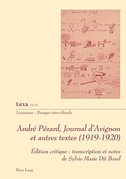 eBook (pdf) André Pézard, Journal d'Avignon et autres textes (1919-1920) de Sylvie Marie Dit Borel