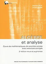 Broschiert Algèbre et analyse : cours de mathématiques de première année avec exercices corrigés von S. Sturm, F. Balac