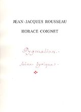 Jean Jacques Rousseau Notenblätter Pygmalion scène lyrique