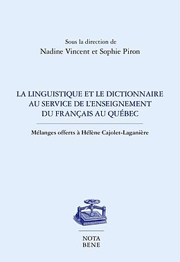 eBook (pdf) La linguistique et le dictionnaire au service de l'enseignement du français au Québec de 