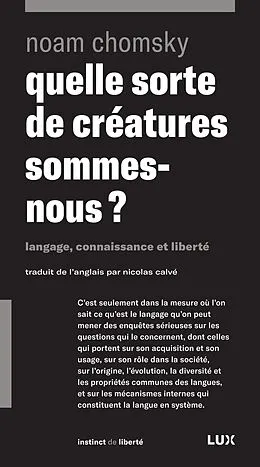 E-Book (epub) Quelle sorte de créatures sommes-nous? von Chomsky Noam Chomsky