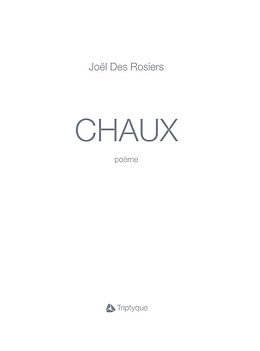 eBook (epub) Chaux de Des Rosiers Joel Des Rosiers