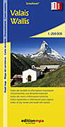 gefaltete (Land)Karte Valais / Wallis 200000 von 