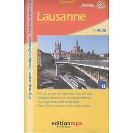 gefaltete (Land)Karte Lausanne centre ville 9000 von 
