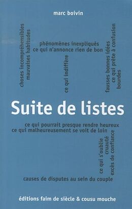 Broschiert Suite de listes von Marc Boivin