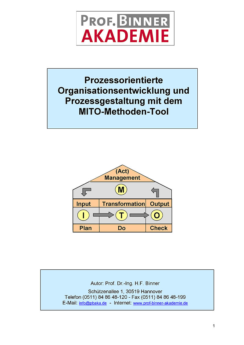 Prozessorientierte Organisationsentwicklung und Prozessgestaltung mit dem MITO-Methoden-Tool