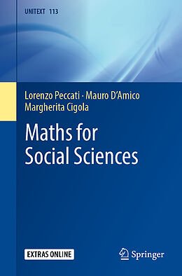 Couverture cartonnée Maths for Social Sciences de Lorenzo Peccati, Margherita Cigola, Mauro D'Amico