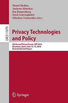 E-Book (pdf) Privacy Technologies and Policy von 