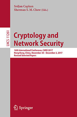 Kartonierter Einband Cryptology and Network Security von 
