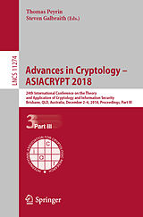 Couverture cartonnée Advances in Cryptology   ASIACRYPT 2018 de 