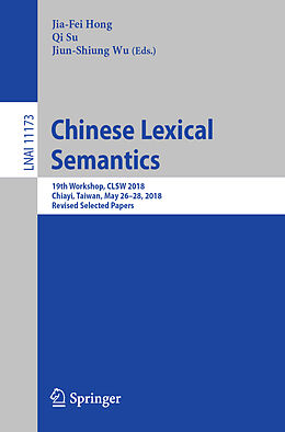 Kartonierter Einband Chinese Lexical Semantics von 