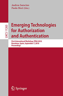 E-Book (pdf) Emerging Technologies for Authorization and Authentication von 