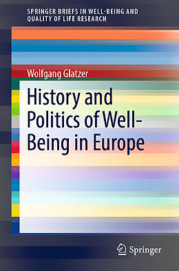 Kartonierter Einband History and Politics of Well-Being in Europe von Wolfgang Glatzer