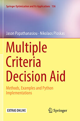 Couverture cartonnée Multiple Criteria Decision Aid de Nikolaos Ploskas, Jason Papathanasiou