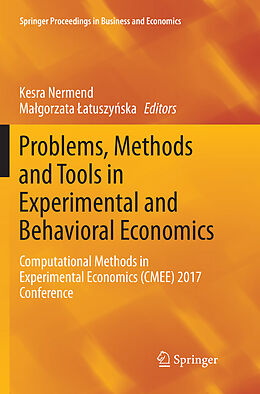 Couverture cartonnée Problems, Methods and Tools in Experimental and Behavioral Economics de 