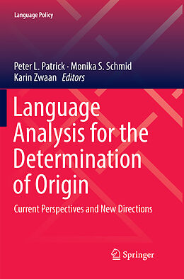 Kartonierter Einband Language Analysis for the Determination of Origin von 