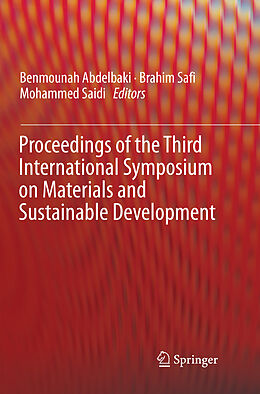 Couverture cartonnée Proceedings of the Third International Symposium on Materials and Sustainable Development de 