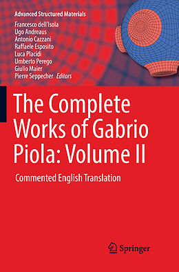Kartonierter Einband The Complete Works of Gabrio Piola: Volume II von 