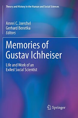 Couverture cartonnée Memories of Gustav Ichheiser de 