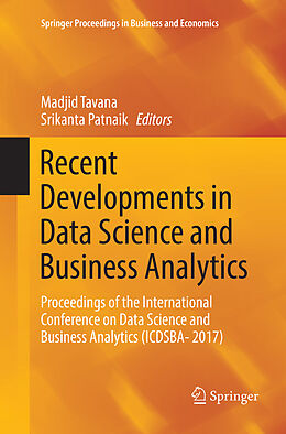 Couverture cartonnée Recent Developments in Data Science and Business Analytics de 