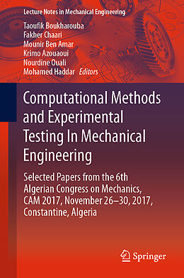 Couverture cartonnée Computational Methods and Experimental Testing In Mechanical Engineering de 