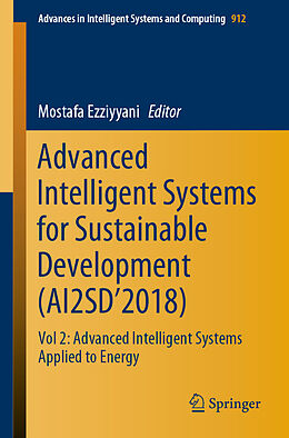 Couverture cartonnée Advanced Intelligent Systems for Sustainable Development (AI2SD 2018) de 