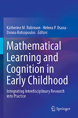 Couverture cartonnée Mathematical Learning and Cognition in Early Childhood de 