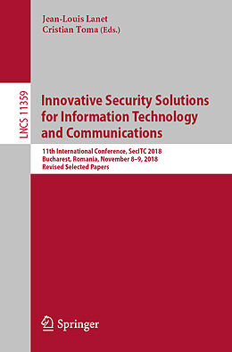 E-Book (pdf) Innovative Security Solutions for Information Technology and Communications von 