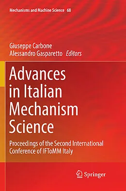Kartonierter Einband Advances in Italian Mechanism Science von 