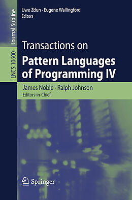 Couverture cartonnée Transactions on Pattern Languages of Programming IV de 