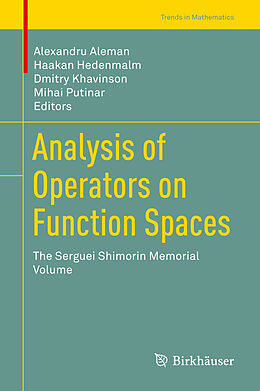 Fester Einband Analysis of Operators on Function Spaces von 