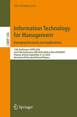 Couverture cartonnée Information Technology for Management: Emerging Research and Applications de 