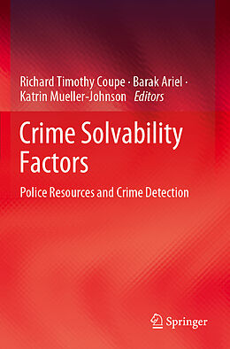 Couverture cartonnée Crime Solvability Factors de 