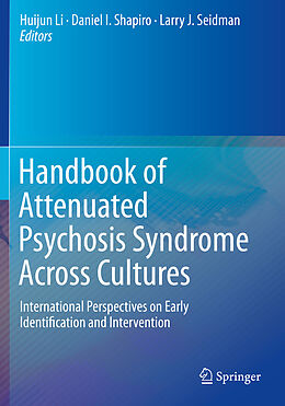 Couverture cartonnée Handbook of Attenuated Psychosis Syndrome Across Cultures de 