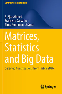 Couverture cartonnée Matrices, Statistics and Big Data de 