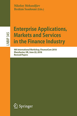 Couverture cartonnée Enterprise Applications, Markets and Services in the Finance Industry de 