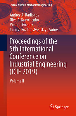 Couverture cartonnée Proceedings of the 5th International Conference on Industrial Engineering (ICIE 2019) de 