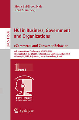 Kartonierter Einband HCI in Business, Government and Organizations. eCommerce and Consumer Behavior von 