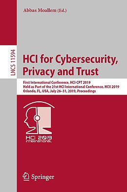 E-Book (pdf) HCI for Cybersecurity, Privacy and Trust von 