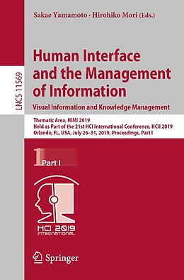 E-Book (pdf) Human Interface and the Management of Information. Visual Information and Knowledge Management von 