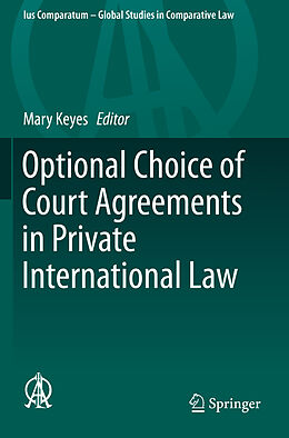 Couverture cartonnée Optional Choice of Court Agreements in Private International Law de 