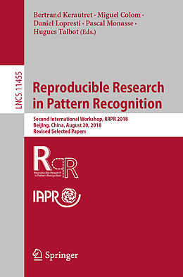 Couverture cartonnée Reproducible Research in Pattern Recognition de 