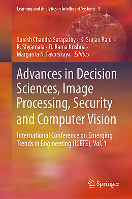 Livre Relié Advances in Decision Sciences, Image Processing, Security and Computer Vision de 