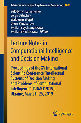 Couverture cartonnée Lecture Notes in Computational Intelligence and Decision Making de 