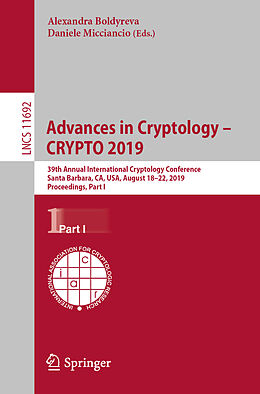 Kartonierter Einband Advances in Cryptology   CRYPTO 2019 von 