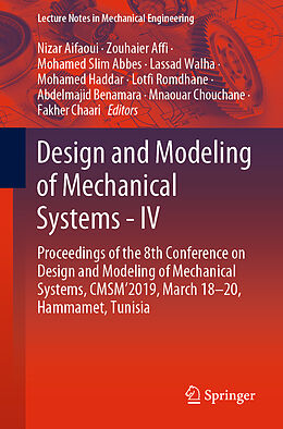Couverture cartonnée Design and Modeling of Mechanical Systems - IV de 
