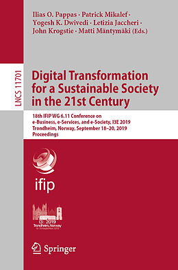 Kartonierter Einband Digital Transformation for a Sustainable Society in the 21st Century von 