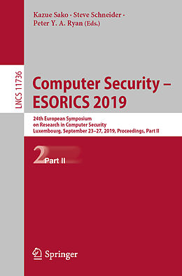 Kartonierter Einband Computer Security   ESORICS 2019 von 